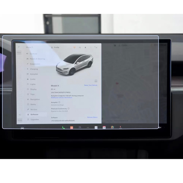 Folie de silicon pentru navigatie auto Tesla Model X 2023, AutoSafe Clear, Protectie fiabila, Claritate superioara, Regenerabila, Rezistenta la utilizare intensa, Anti-zgarieturi, Transparenta
