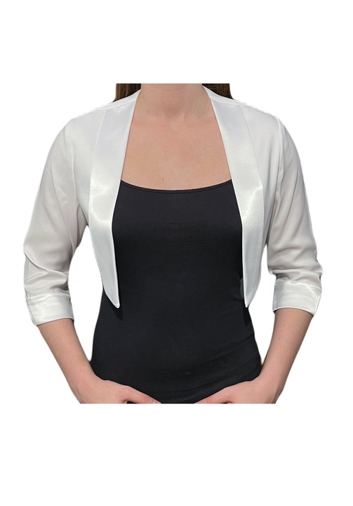 Bolero cu maneci 3/4 alb - Aneta, Alb