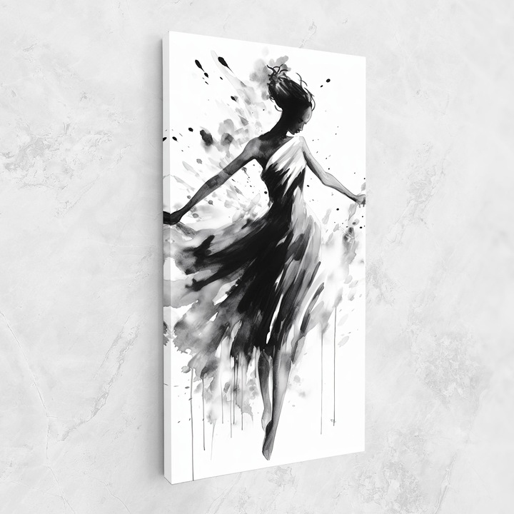 Tablou Canvas, 40x80 cm, Dormitor si Living, Femei, Siluete, Beautiful Dancing Woman