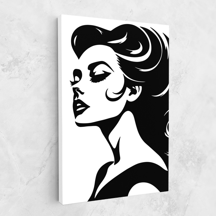 Tablou Canvas, 70x100 cm, Dormitor si Living, Femei, Siluete, Eyeliner Shilouette