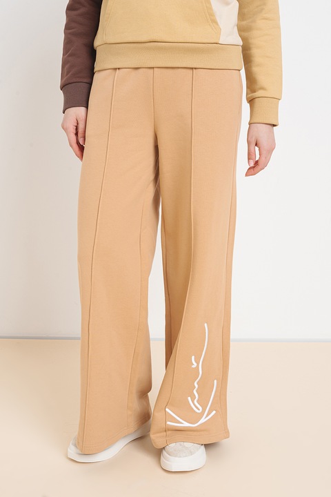 Karl Kani, Pantaloni lungi de bumbac cu banda cu snur in talie, Bej