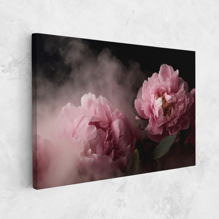 Tablou Canvas, 40x60 cm, Dormitor Si Living, Flori, Bujori, Peony In Smoke