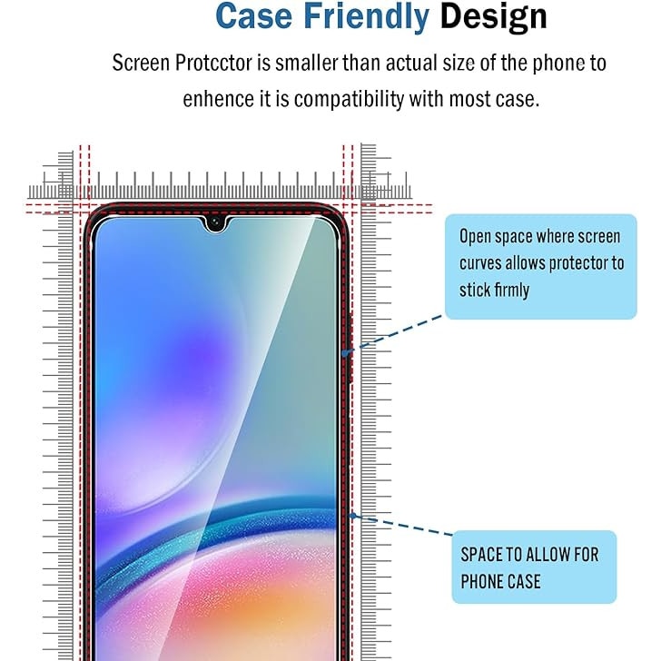 Folie de protectie 3D din sticla temperata pentru Samsung Galaxy A05s, margine fara aluminiu, hidrofoba, 9H, transparenta