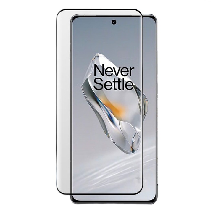 Протектор, Full Adhesive HD, устойчив на надраскване, 99,99% прозрачен, черен ръб, за OnePlus 12