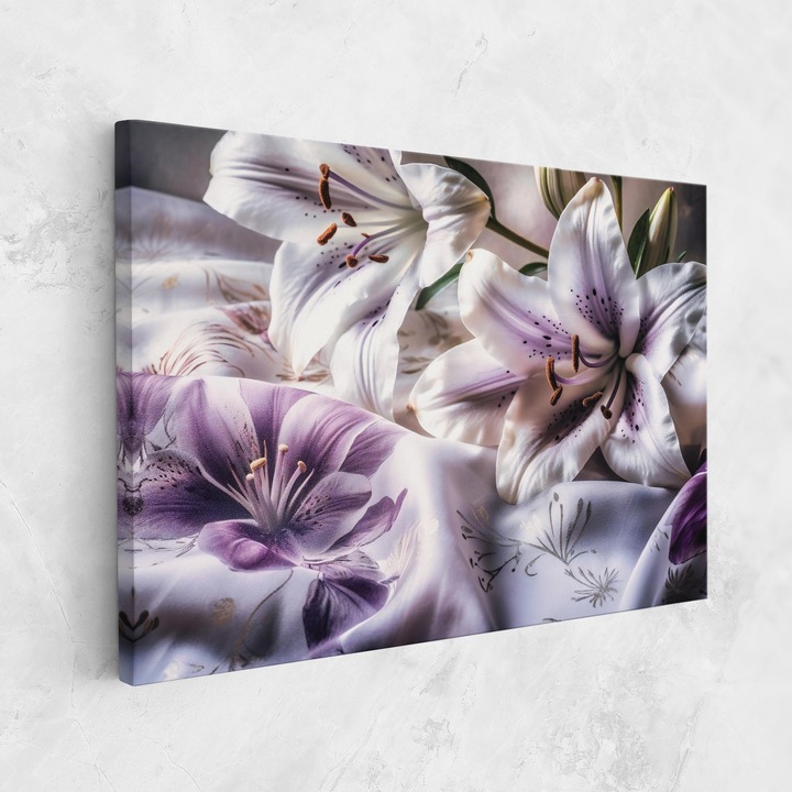 Tablou Canvas, 20x30 cm, Dormitor Si Living, Flori, Crini, Light Purple Lily