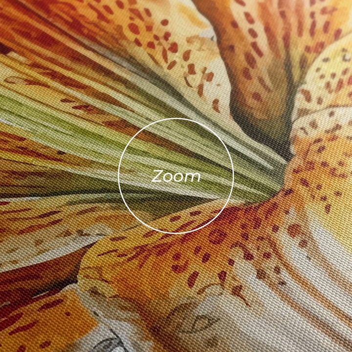 Tablou Canvas, 50x100 cm, Dormitor Si Living, Flori, Crini, Watercolor Orange White Lily
