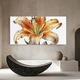 Tablou Canvas, 50x100 cm, Dormitor Si Living, Flori, Crini, Watercolor Orange White Lily
