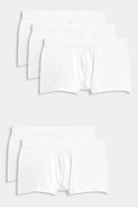 Marks & Spencer, Set de boxeri cu talie elastica - 5 perechi, Alb optic