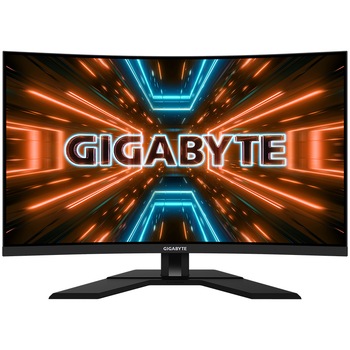 Monitor Gaming Curbat LED VA Gigabyte 31.5", UHD (3840x2160), 144Hz (160Hz O.C.), 1ms, 1500R, DCI-P3 93%, KVM, Boxe 3W x2, Hub USB, 2x HDMI, Display Port, USB Type-C, VESA, negru