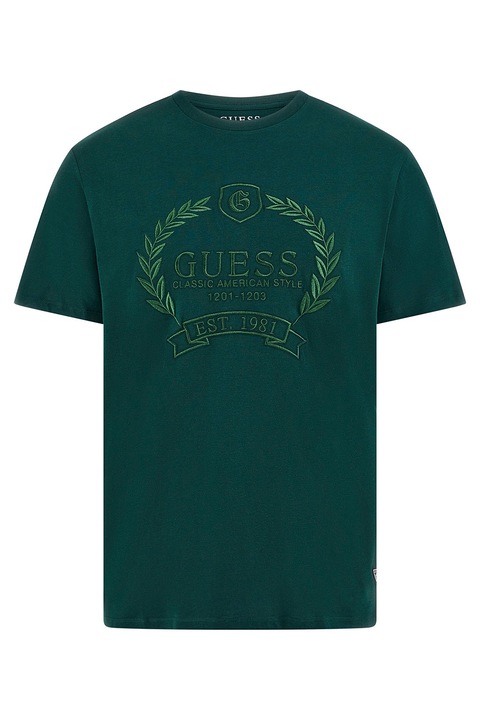 GUESS, Logómintás póló, Angolzöld, L