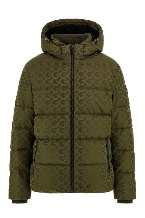 Guess, Geaca cu finisaj impermeabil si vatelina, Kaki