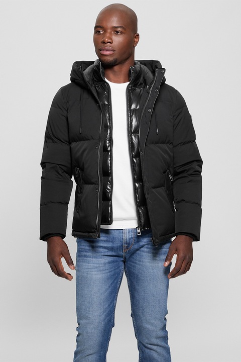 Guess, Зимно яке с качулка, Черен, L