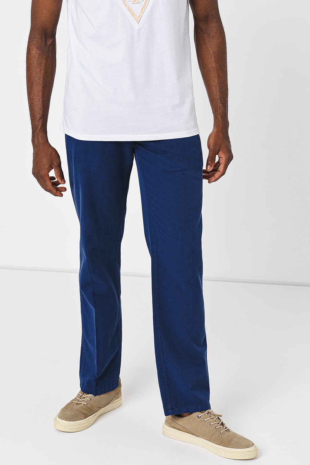 GUESS, Pantaloni drepti din amestec de lyocell, Bleumarin, W34-L32