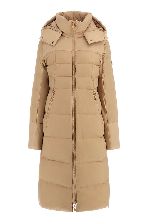 GUESS, Geaca lunga cu gluga, Bej, M