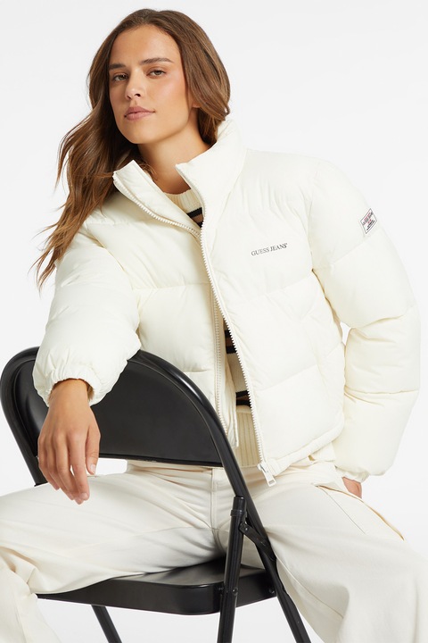 Guess Jeans, Geaca cu vatelina, Alb