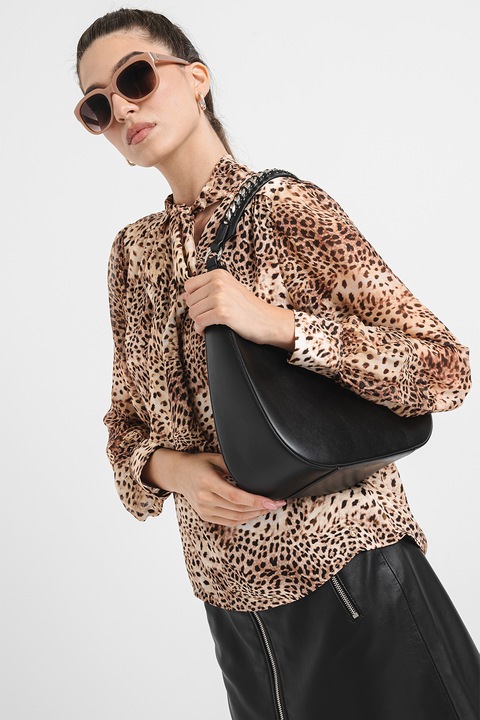 Guess, Bluza cu animal print, Maro, XS