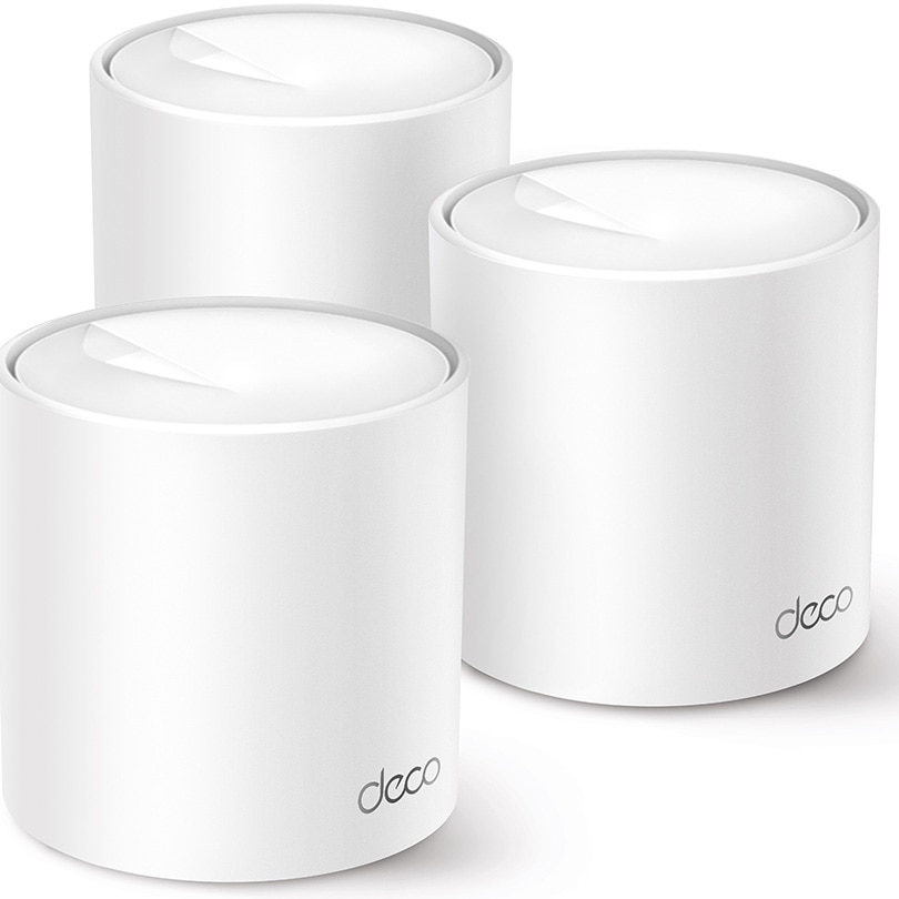 Sistem Mesh Wi-Fi TP-Link Deco X10 (3-pack), AX1500, Dual-Band Wi-Fi 6, cu acoperire completa pentru casa, Seamless Roaming, Self-Healing, Adaptive Path, Antivirus, Control Parenta
