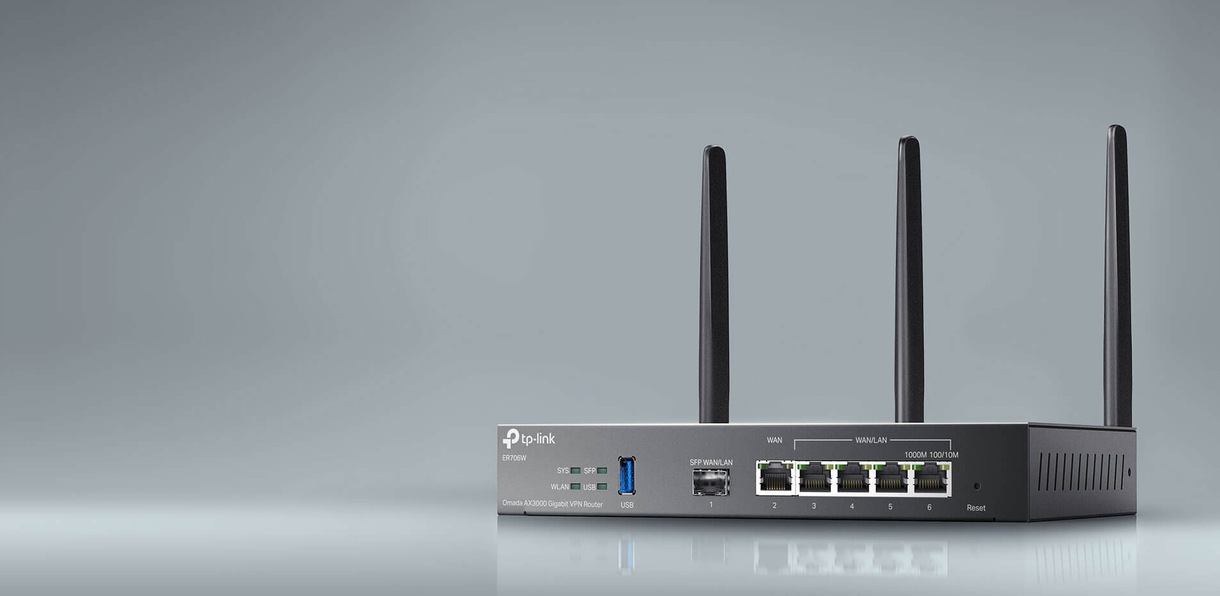 Router VPN Wireless TP-LINK ER706W, AX3000, Omada, Multi-Wan, Wi