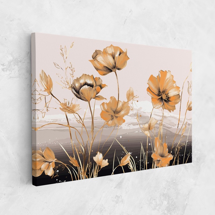 ARTHUB, Vászonkép 70x100 cm, Gold Black Poppy | Hálószoba és Nappali, Virágok, Pipacsok
