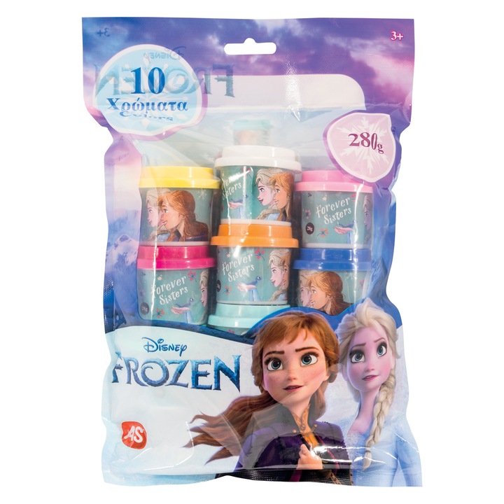 Set de joaca AS Art - Plastilina Disney Frozen, 10 borcanase, 280g