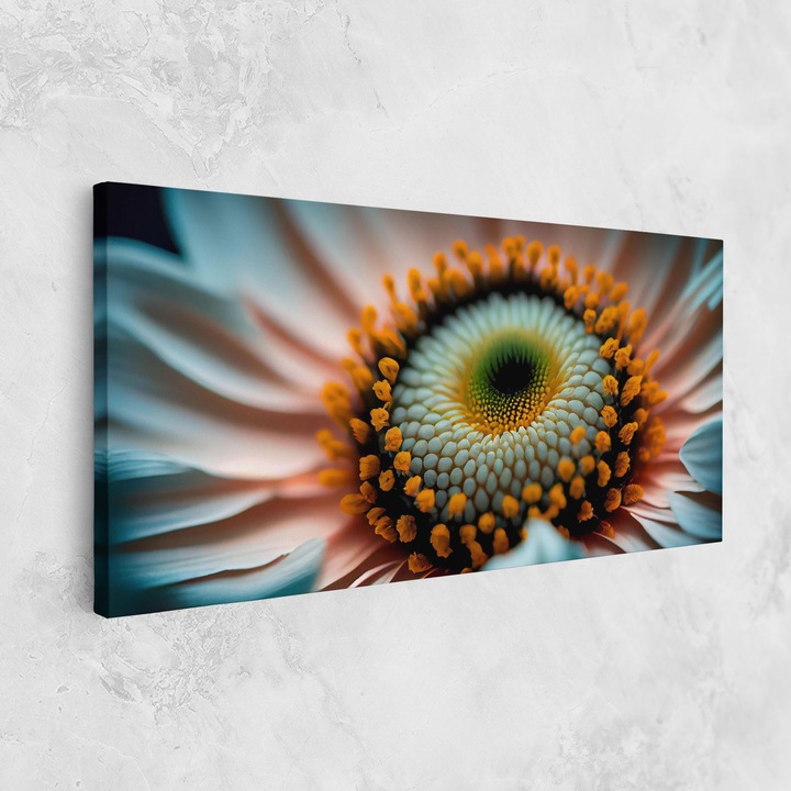 Картина на платно, ARTHUB, 40x80 cm | Спалня и Дневна, Цветя, Маргаритки, Big Blue Daisy