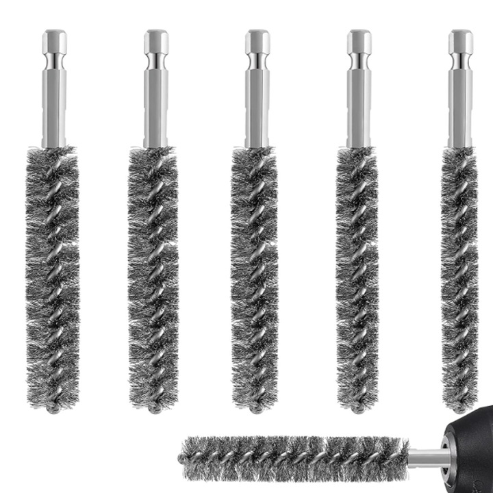 Set 6 Perii din Otel Inoxidabil pentru Polizor cu Tija Hexagonala, 8mm/10mm/12mm/15mm/17mm/19mm