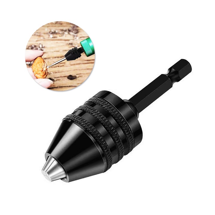 Adaptor pentru Gaurit si Insurubat, Convertor Fara Cheie, 0.3-6.5mm, Hex Shank, Multifunctional