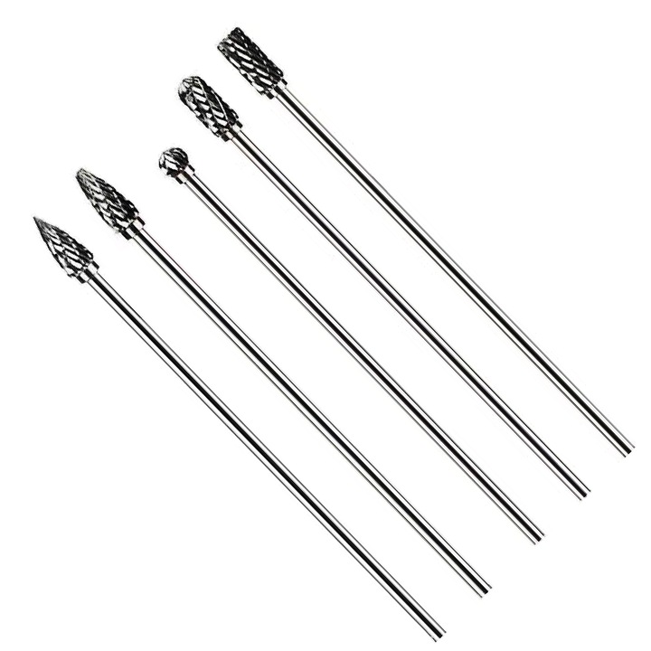 Комплект от 5 фрези от волфрамов карбид, двойно рязане, 4"x1/8", многофункционални