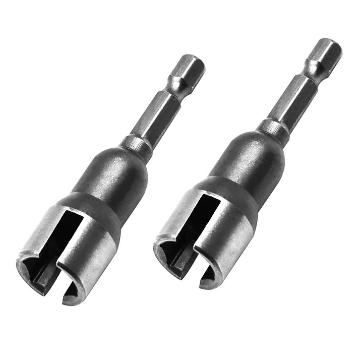 Set 2 chei tubulare pentru piulite fluture, Cr-V, hexagonale 1/4 inch, 65mm, multicolor