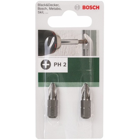 Kомплект 2 бита PH2 Bosch, Дължина 25 мм