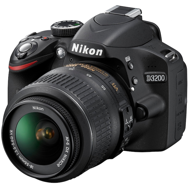 Nikon D3200, 24.2MP + Обектив 18-55мм VR
