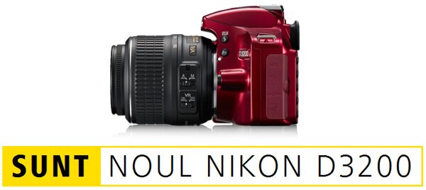 Aparat foto DSLR Nikon D3200, 24.2MP, Red + Obiectiv 18-55mm VR