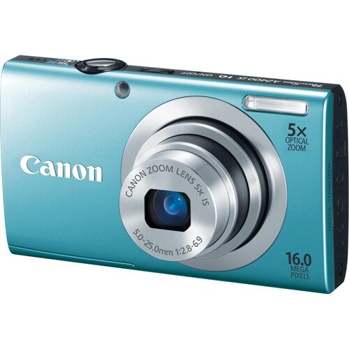 Aparat foto digital Canon PowerShot A2400 IS, 16MP, Blue - eMAG.ro