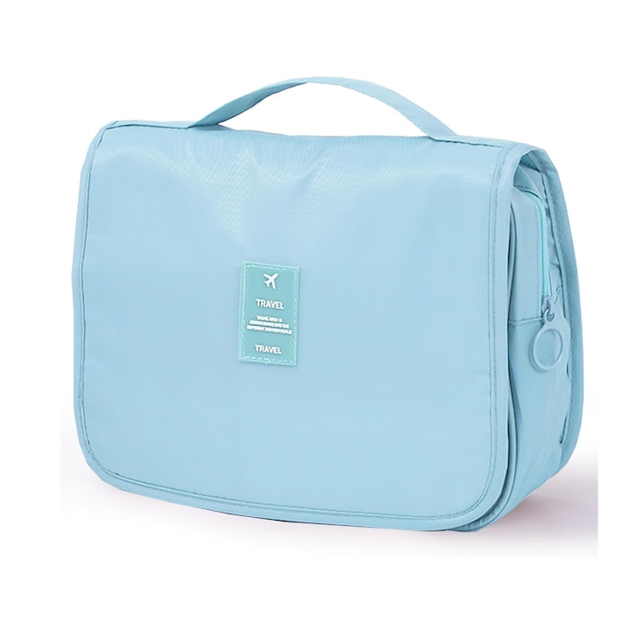 Portfard de calatorie GIOIO, cu agatatoare, albastru, 23.5x19x8.1cm