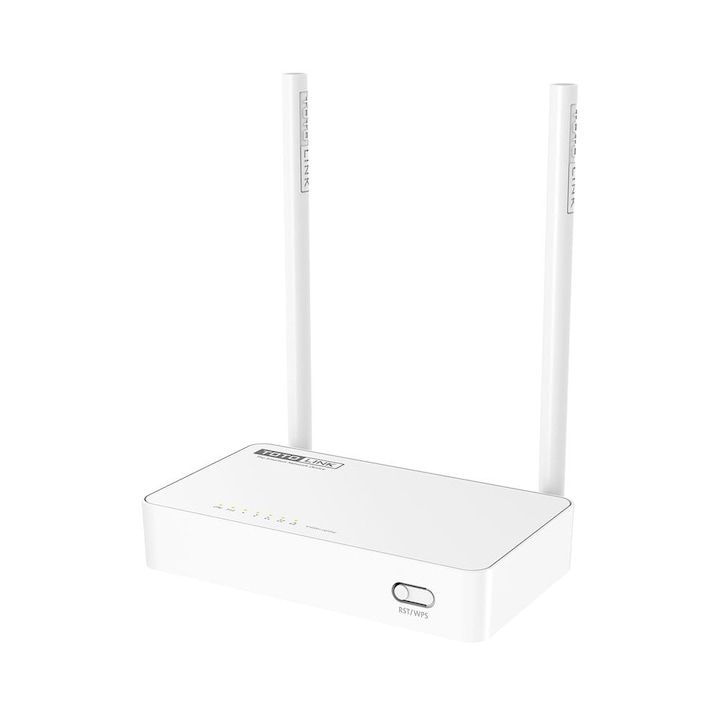 TotoLink N350RT vezeték nélküli router, 300 Mb/s, 2,4 GHz, 2 db 5dBi antenna, 5x RJ45 100 Mb/s, fehér