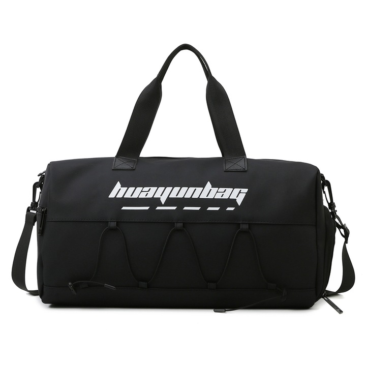 Többfunkciós sporttáska, Bővíthető, Cipőrekesz, Fekete, 25x48x24 cm, 45 L