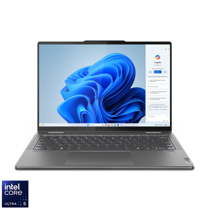 Lenovo Yoga 7 2-in-1 14IML9 14" WUXGA OLED Touch laptop, Intel® Core™ Ultra 5 125H, 16GB, 512GB SSD, Intel® Arc™ Graphics, Windows® 11 Home, Magyar billentyűzet, Szürke