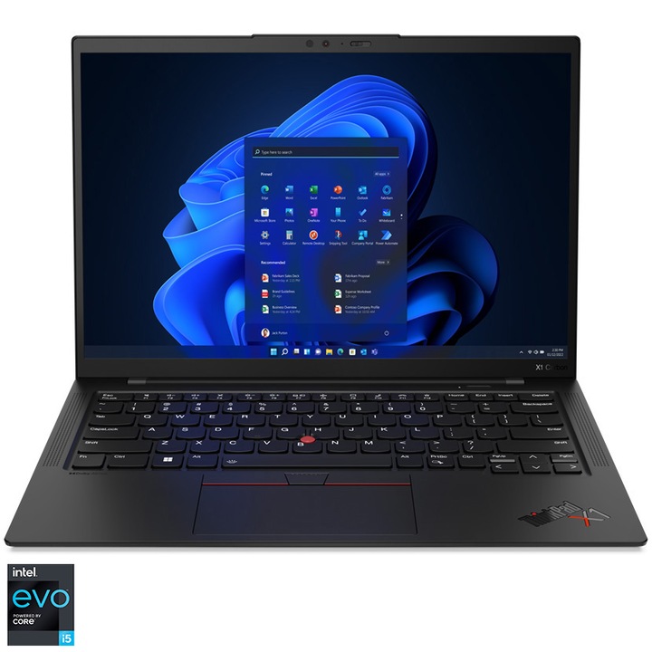 Лаптоп Lenovo ThinkPad X1 Carbon Gen 11 с процесор Intel® Core™ i5-1335U до 4,6 GHz, 14", WUXGA, IPS, 16GB LPDDR5, 512GB SSD, Intel® Iris® Xe Graphics, Windows® 11 Pro, Deep Black