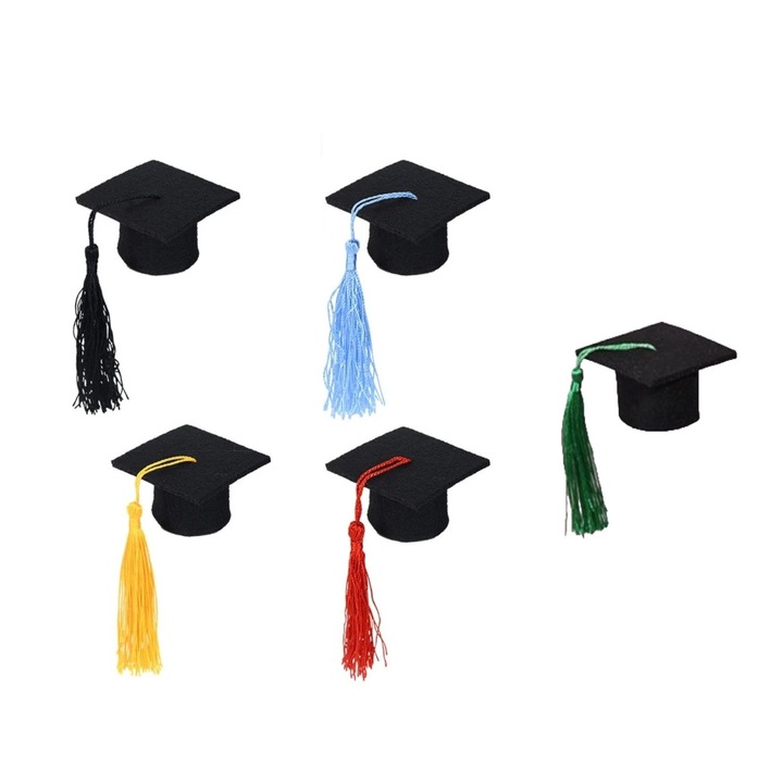 Set 5 decoratiuni sticle, Textil, Pentru petreceri/scoala, 5.5x5.5x3cm, Multicolor