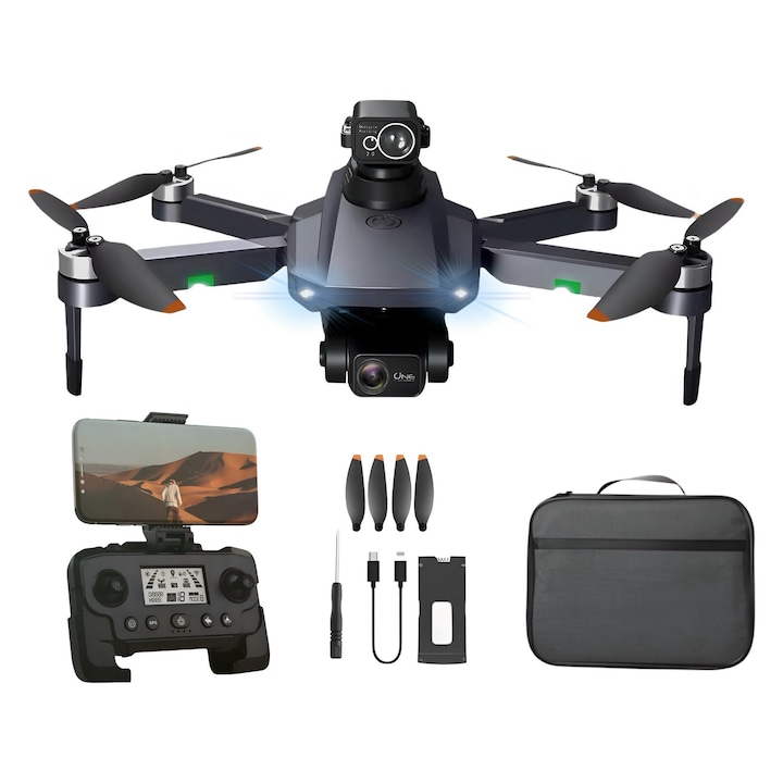 Drona profesionala, pentru copii sau adulti, HexaCraft, Model AltusAir RG-101-PRO, Camera 6K, 5G, GPS, QuatCopter pentru filmari aeriene, Mod Follow Me, Rotire, Senzor de evitare al obstacolelor, usor de controlat