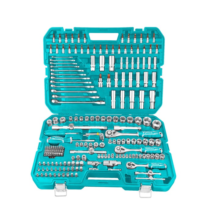 Set trusa de scule,Total, 216 piese, chei combinate si hexagonale, torx