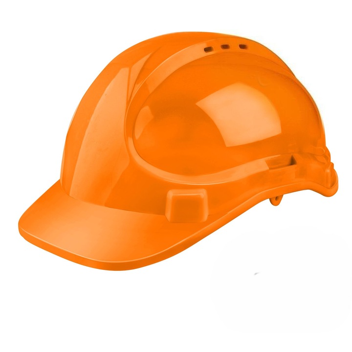 Total védősisak, szellőzővel, állítható, polietilén, narancs, 330g