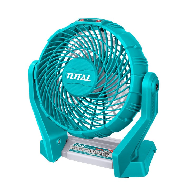 Ventilator cu baterie, Total, 20V, 7", Albastru