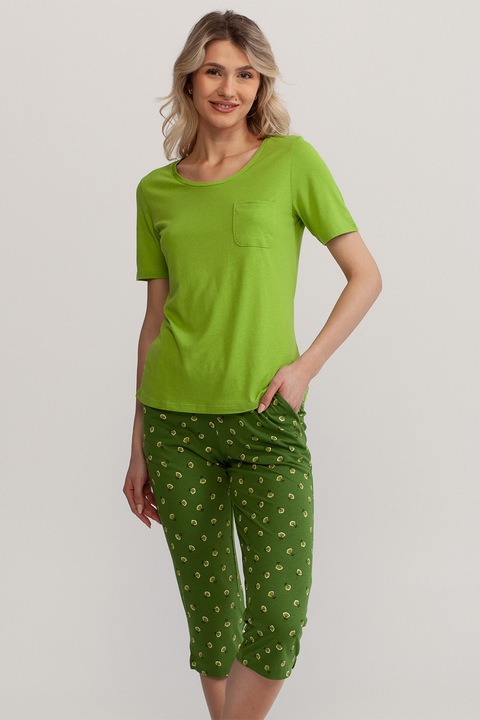 Soft & Seven BY SOFIAMAN, Pijama din bambus si bumbac Leti, Verde