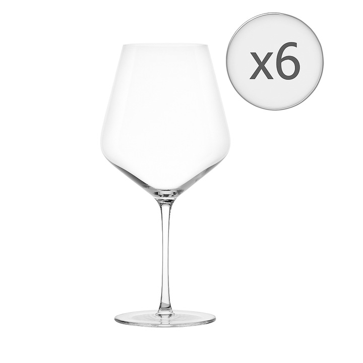 Set 6 pahare Stolzle Starlight, burgundy, sticla cristalina, 820ml