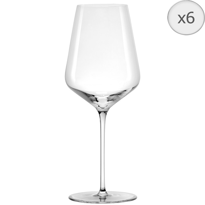 Set 6 pahare Stolzle Starlight, bordeaux, sticla critalina, 675ml