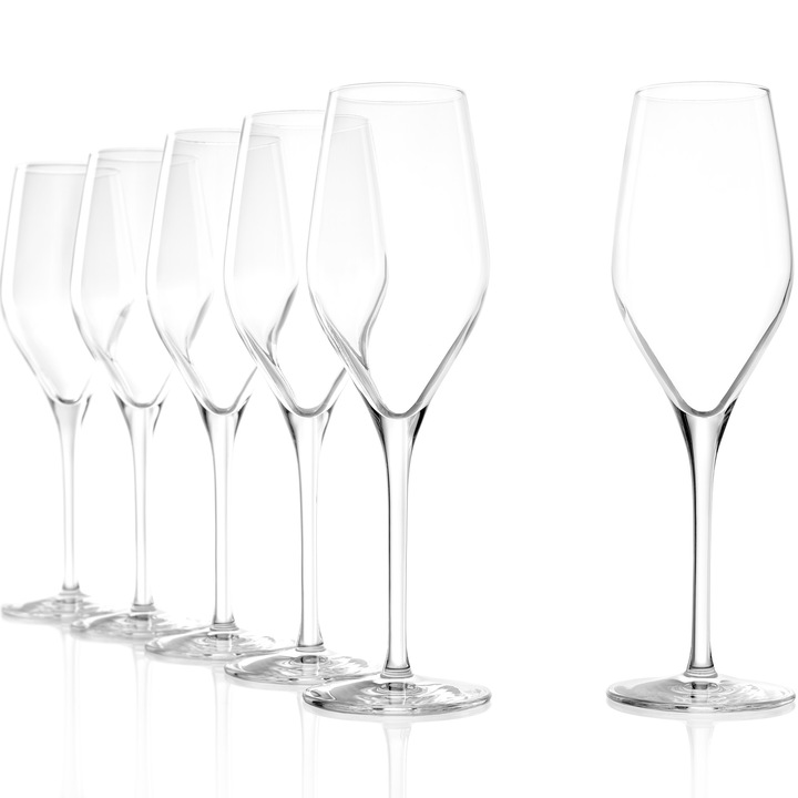 Set 6 pahare Stolzle Exquisite, sampanie, sticla cristalina, 265ml