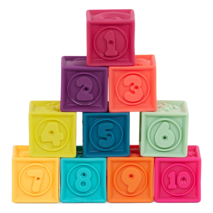 Set 10 Cuburi moi senzoriale BToys