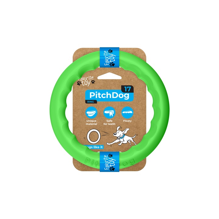 Jucarie pentru caini, PitchDog, Spuma, Verde, 17cm