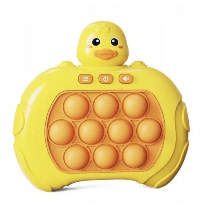 Jucarie interactiva anti-stres cu pui, Pop it, silicon, 12.7x12.5x5.5cm, 3 ani